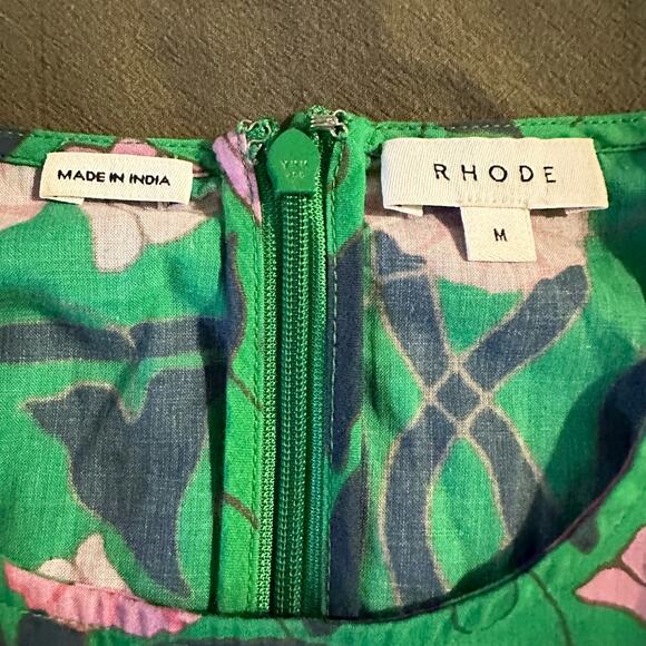 RHODE Green and Pink Floral Mini Dress - Picture 2 of 7